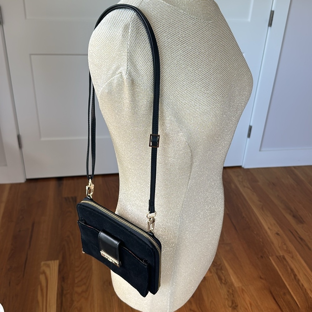 Spartina 449 Black Suede Middleton Phone Crossbody by - Picture 2 of 4